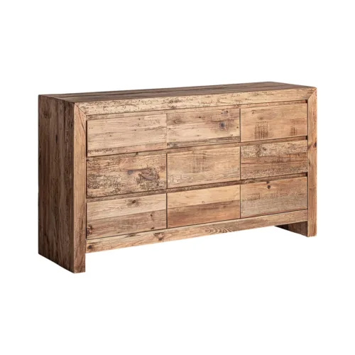 Aparador de madera de pino reciclado 161x48x90 cm Breive