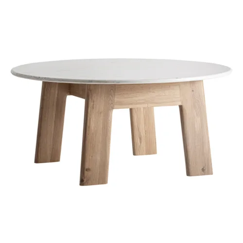 Mesa comedor de madera de roble 160x160x75 cm Nara