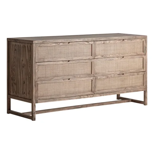 Cómoda de madera de olmo 159x50x80 cm Byremo
