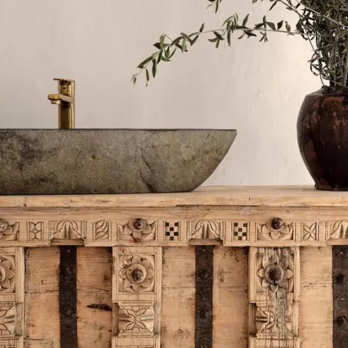 Lavabo de piedra gris Acuario