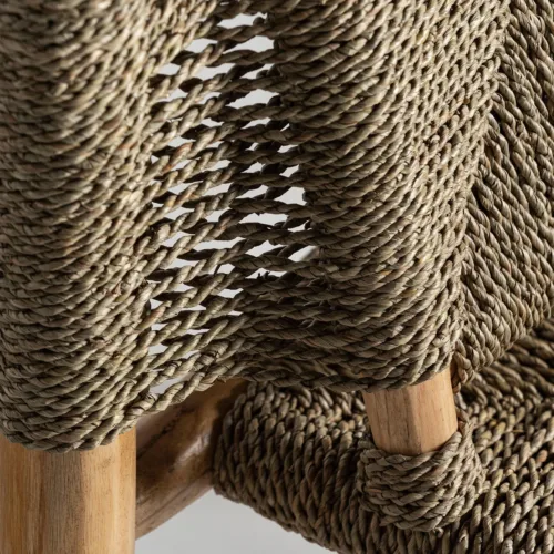 Sillón de rafia y teca Manhula
