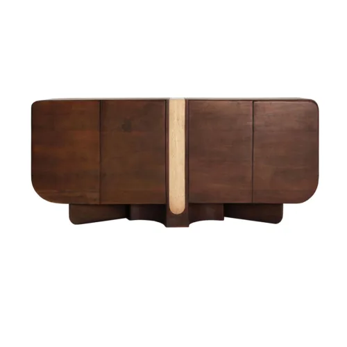 Aparador de madera y travertino 180×40×80 cm Braine