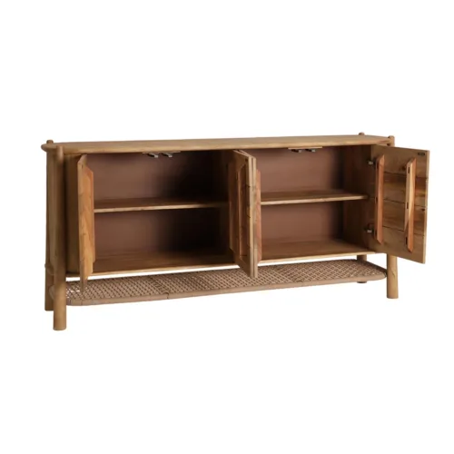 Aparador de madera de mango 170x40x80 cm Crouy