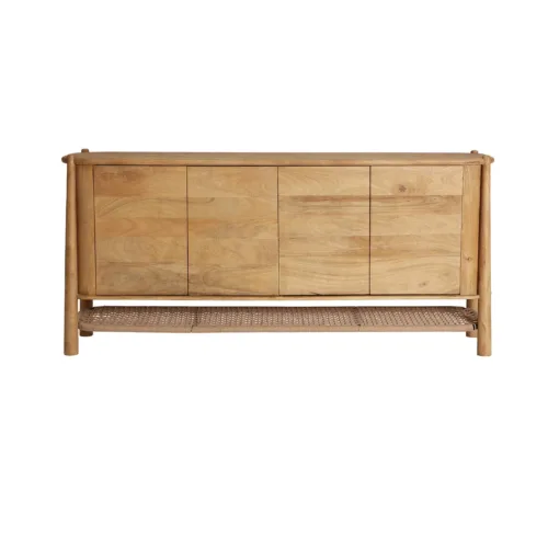 Aparador de madera de mango 170x40x80 cm Crouy