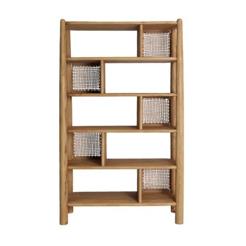 Estantería de madera de mango 100x35x170 cm Crouy