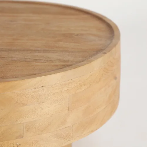 mesa de centro de madera de mango 80 cm