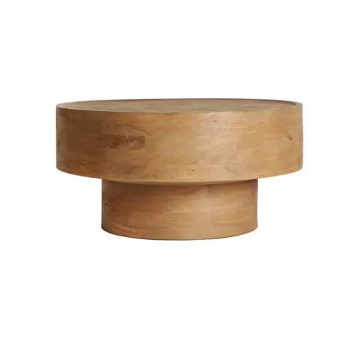 mesa de centro de madera de mango 80 cm