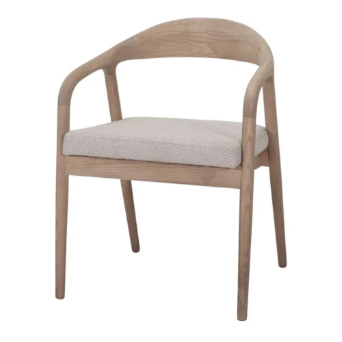 Silla de madera de fresno torneada tapizada