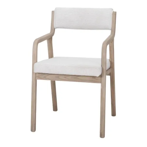 Silla de madera de olmo tapizada con brazos