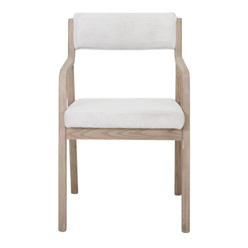 Silla de madera de olmo tapizada con brazos