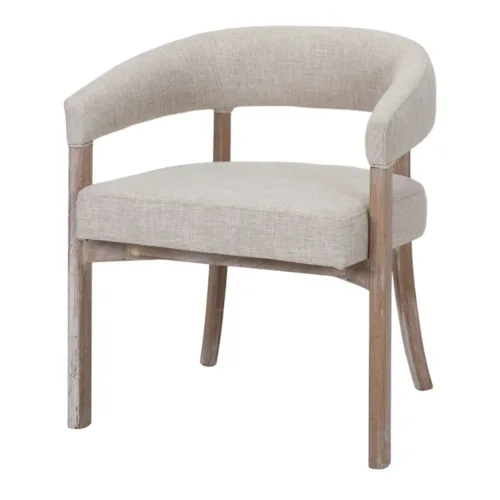 Silla de madera de olmo tapizada con brazos