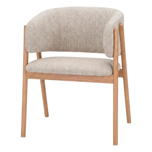 Silla de madera de olmo torneada tapizada