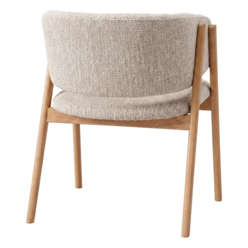 Silla de madera de olmo torneada tapizada