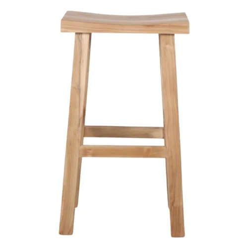 Taburete alto de madera tropical artesanal