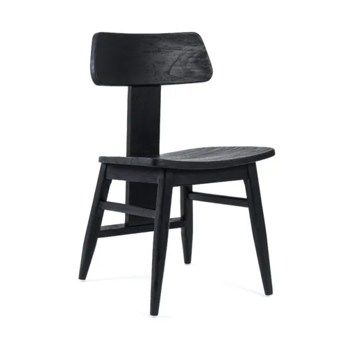 Silla de comedor LovYa de teca negra 83 cm