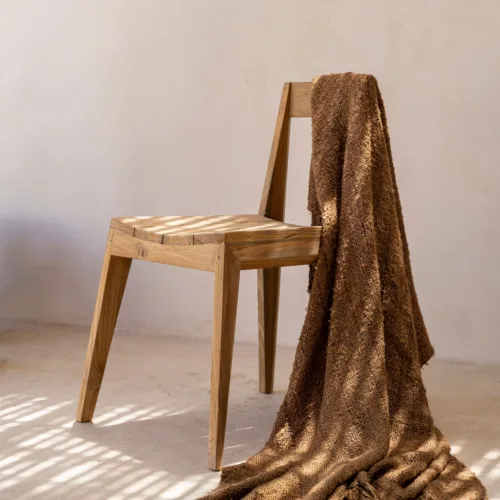 Silla de comedor Paxi de teca natural 79 cm