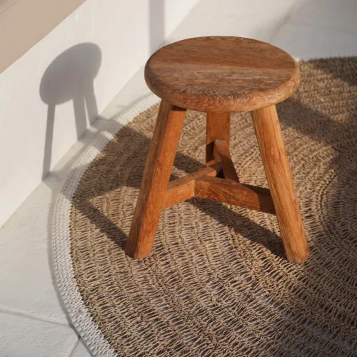 Taburete Noguchi de teca natural 35 cm