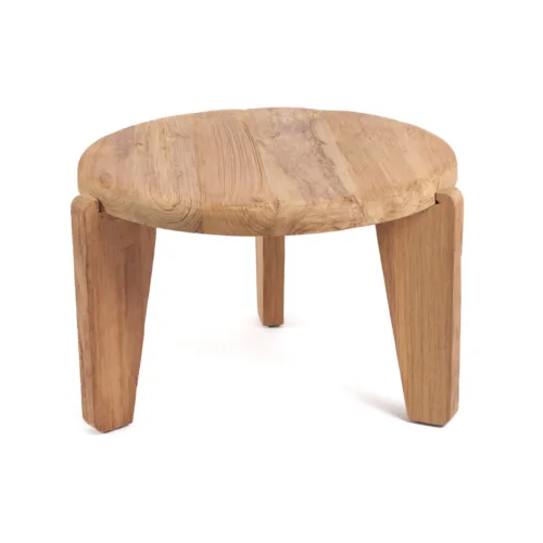 Mesa de centro Wabi Sabi de teca natural 60 cm