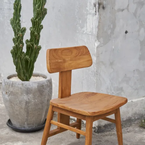 Silla de comedor LovYa de teca natural 83 cm