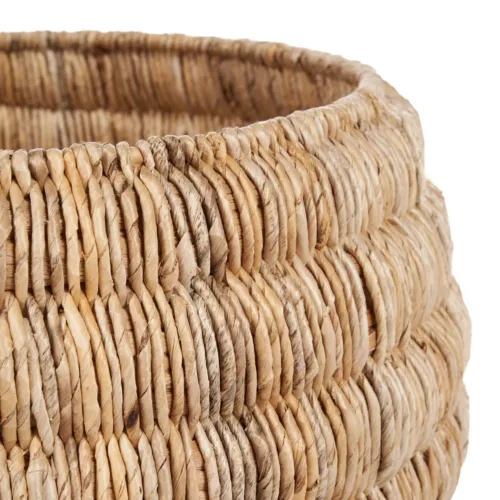 Cesta Tatum de hoja de banano y hierro natural