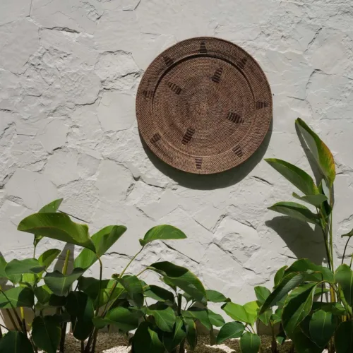 Plato decorativo de ratán marrón Ø 60 cm