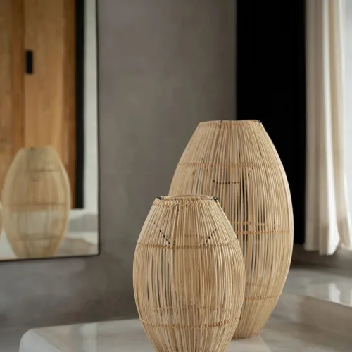 Lámpara de techo de ratán natural 48 cm Zuri