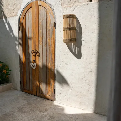 Aplique de pared de listones de ratán natural 50 cm
