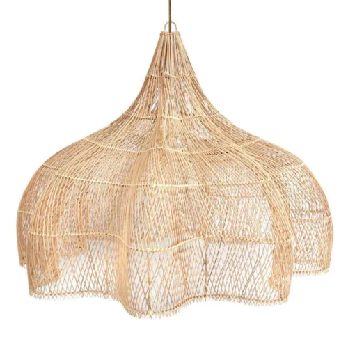 Lámpara de techo de ratán natural 138 cm