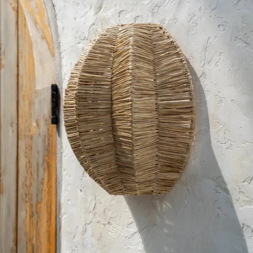 Aplique de pared de rafia natural 40 cm