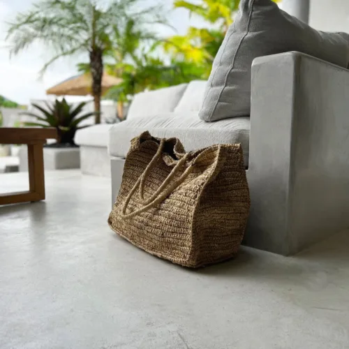 Bolso bandolera de rafia natural 50 cm