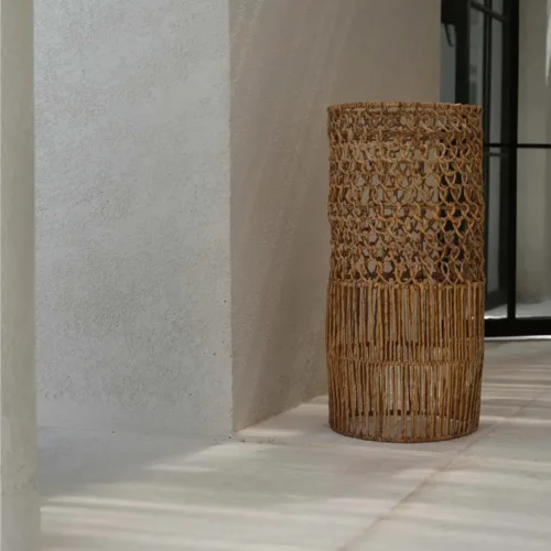 Lámpara colgante Takuhanki de hoja de banano natural 67 cm