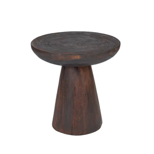 Mesa auxiliar cónica de madera nogal oscuro