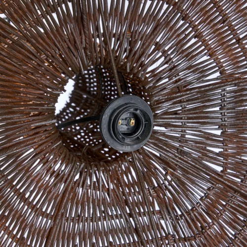 Lámpara de techo abovedada de ratán nogal oscuro 100 cm