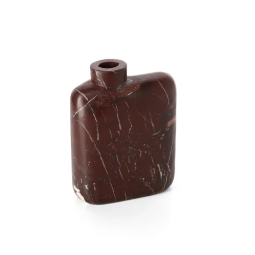 Jarrón de mármol rojo vino 25 cm