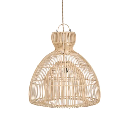 Lámpara de techo tejida de ratán natural 50 cm