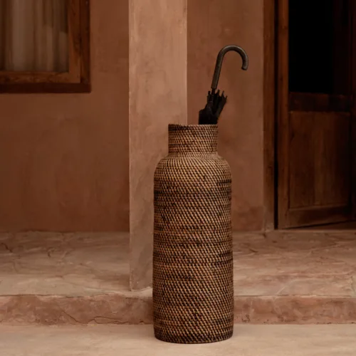 Paragüero de ratán marrón natural 67 cm