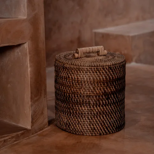 Cesta baja de ratán natural 25 cm