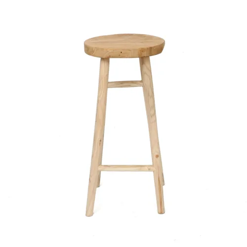 Taburete de bar de madera de teca natural 75 cm