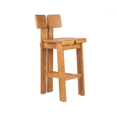 Taburete de bar Sama Sama de madera de teca natural