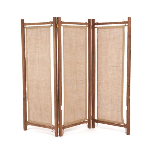Biombo Zenbu de teca reciclada y yute natural 178 cm
