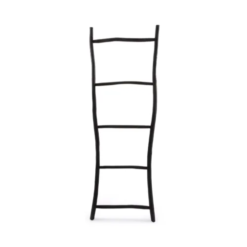 Escalera decorativa de madera de teca negra 165 cm