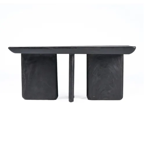 Mesa de centro de madera de mango negra 100 cm
