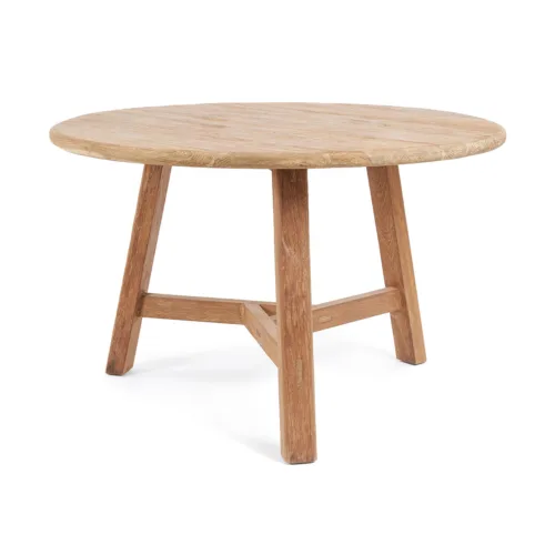 Mesa de comedor redonda de teca Ø 120 cm