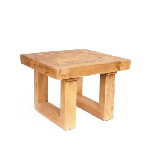 Mesa auxiliar de teca reciclada 40 cm