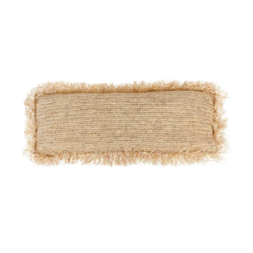 Funda de cojín rectangular de rafia natural 35x100 cm