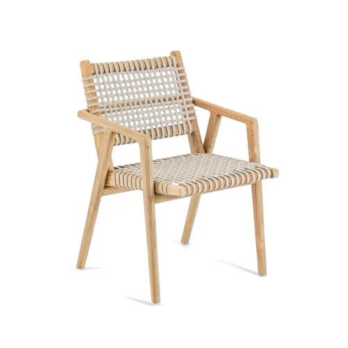 Silla de comedor de teca reciclada 82 cm