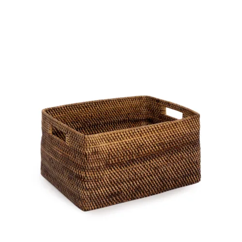 Cesta portarrevistas de ratán natural 46 cm
