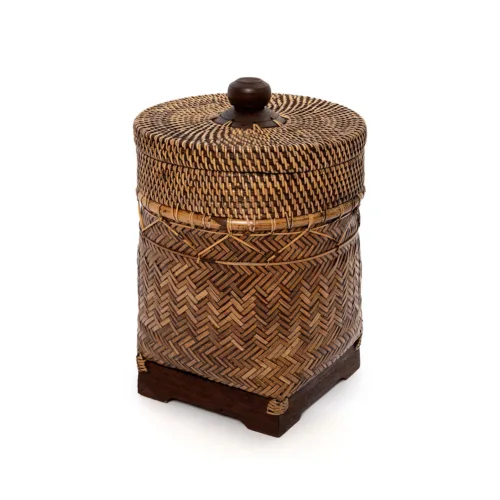 Cesta de baño de ratán natural