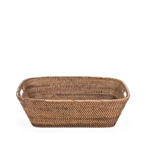Cesto de la ropa de ratán natural 65 cm