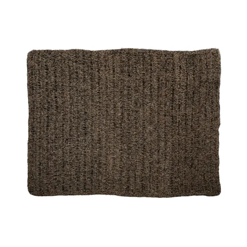 Alfombra rectangular de junco marino natural y negro 200x300 cm
